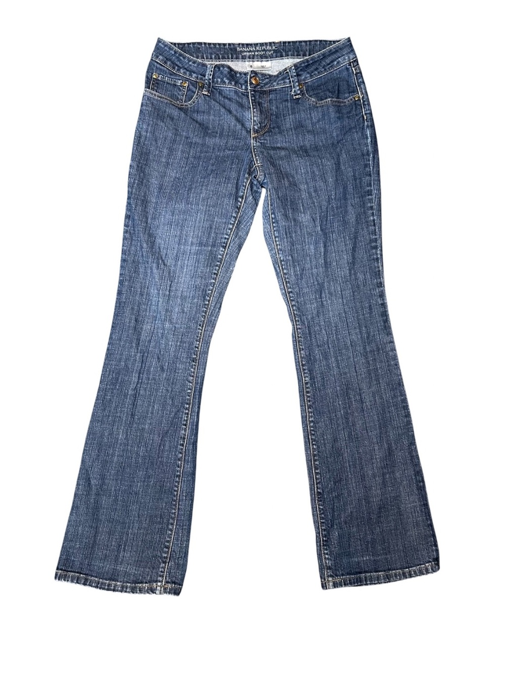 Banana republic Womens Jeans low Rise Sz 6 small blue urban bootcut $115